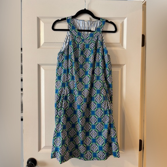 Dizzy Lizzie Dresses & Skirts - Dizzy Lizzie Vibrant Blue and Green Patterned Mini Dress Large